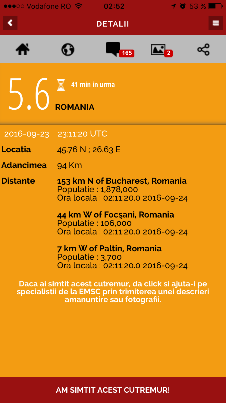 Cutremur in Romania de 5.6 grade