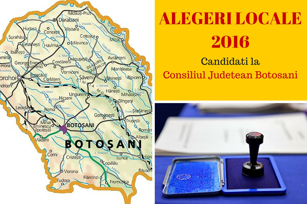 Candidati Consiliul Judetean Botosani la alegerile locale din 2016. Vezi aici cine candideaza pentru functia de consilier si cum va fi ales presedintele CJ.