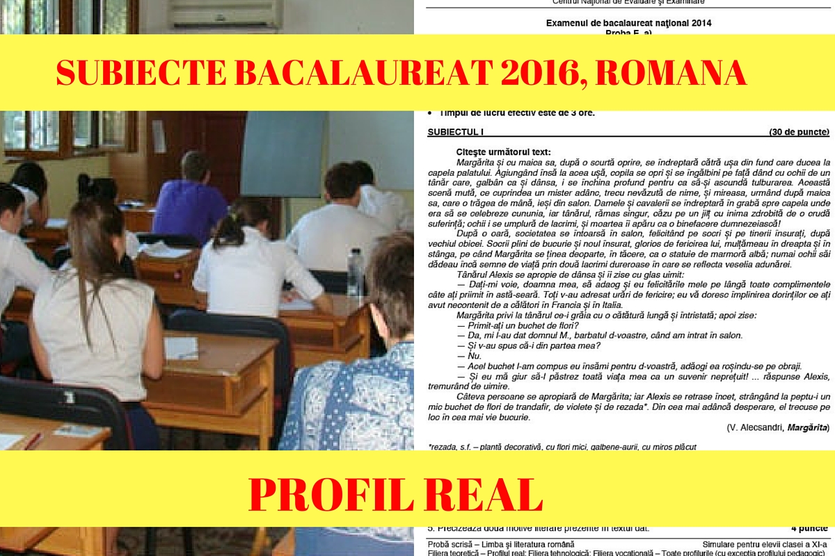 Subiecte Bac 2016 Romana real. Elevii de la profilurile real si tehnologic sustin proba scrisa la limba romana pe 4 iulie. Vezi ce subiecte s-au dat!