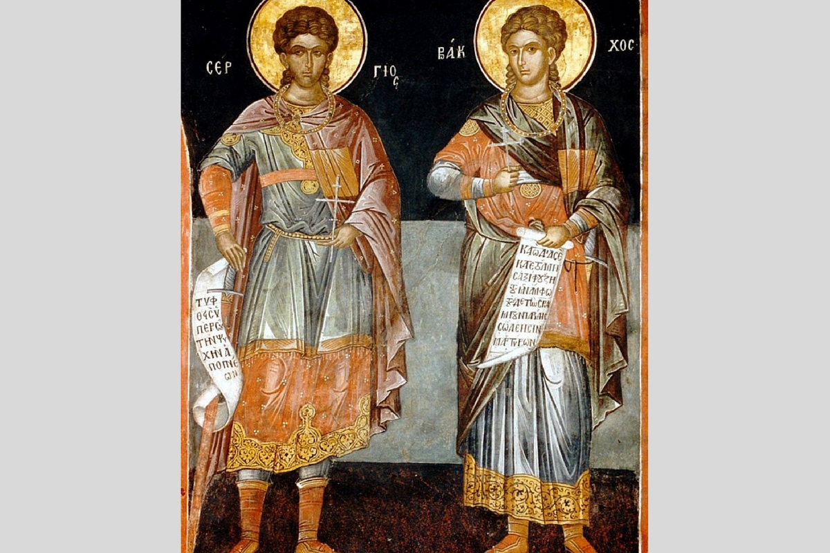 Calendar ortodox - 7 octombrie. Astăzi sunt prăznuiți Sfinții mari mucenici Serghie și Vah, marcați cu cruce neagră în calendar.