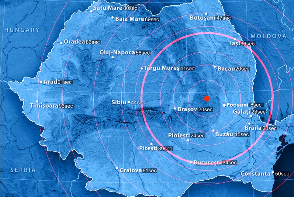 Cutremur Vrancea (Romania), luni , 31 octombrie 2016, în jurul orei 13.59. Seismul a avut o magnitudine de 4.2 grade pe scara Richter.