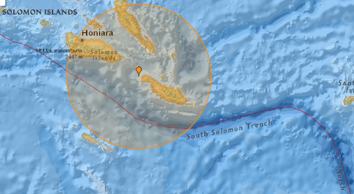 Cutremur cu magnitudinea de 6,7 grade înregistrat marți în largul insulelor Solomon. Nu a fost emisă alertă de tsunami