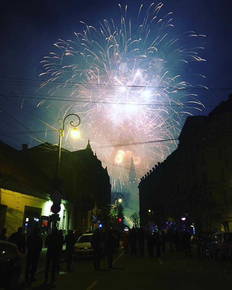 Focuri de artificii în Cluj Napoca, Revelion 2017