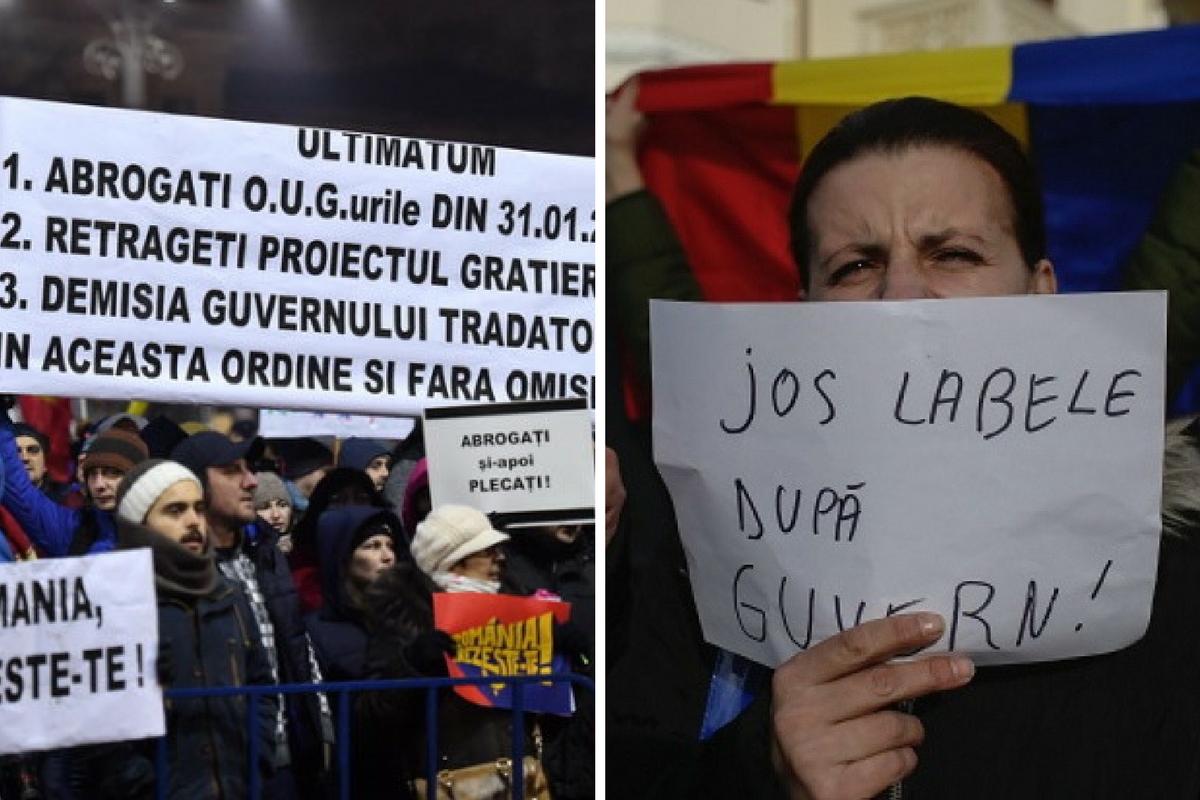 Proteste 9 februarie: Noi proteste au loc joi în Piața Victoriei și la Palatul Cotroceni. Unii sunt susținătorii Guvernului, alții cer demisia Executivului.