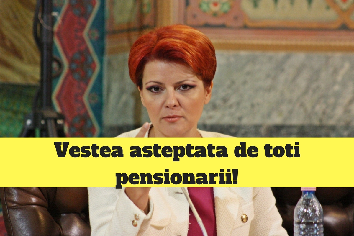 Ministrul Muncii aduce veștile sfârșitului de an. Olguța Vasilescu: Pensiile vor crește în 2018. Cine sunt bugetarii care vor avea salarii tăiate