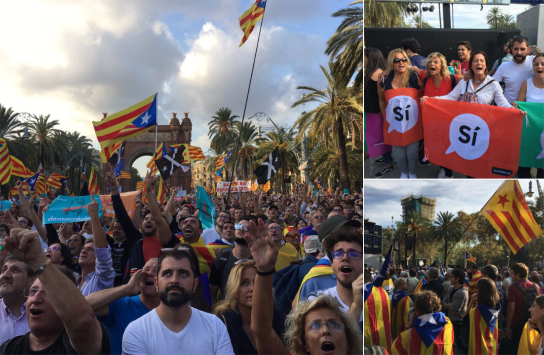 MOMENT ISTORIC! Barcelona și regiuna Catalonia. Sute de mii de oameni în stradă și zeci de violențe