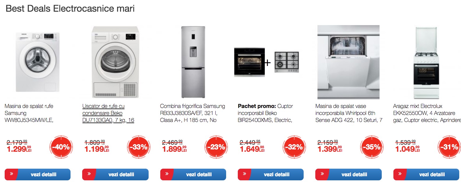 eMAG reduceri Best Deals Electrocasnice mari