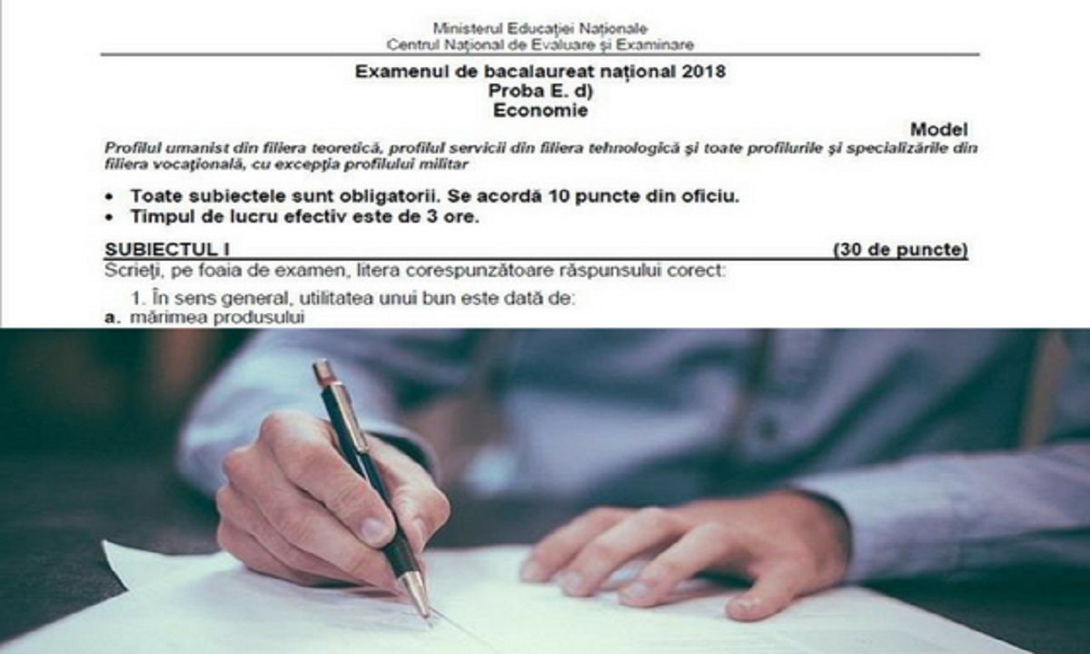 Subiecte Economie Bacalaureat 2018 și barem de corectare