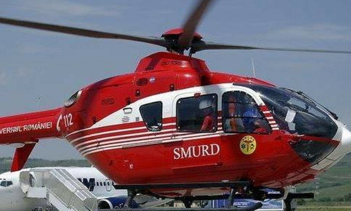 Accident în Cermei, Arad: Un bărbat, transportat cu un elicopter SMURD