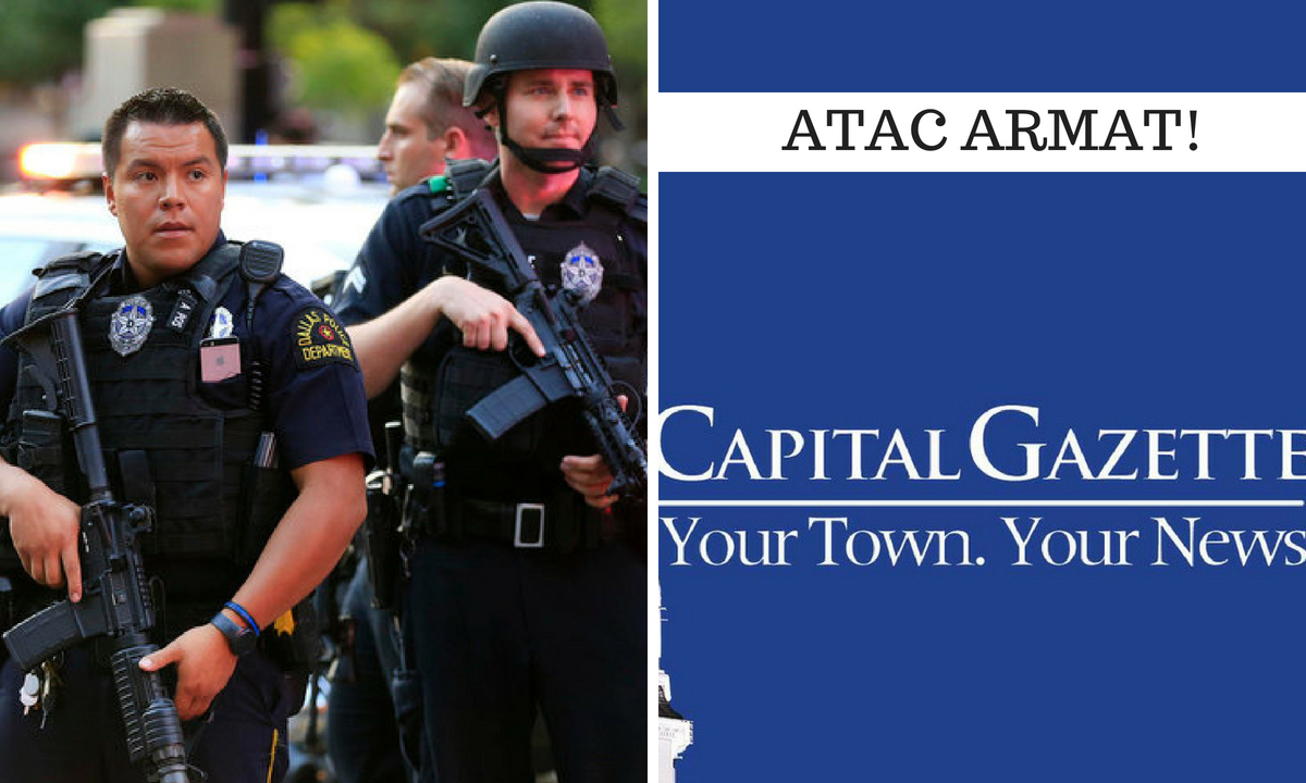 Atac armat în SUA, la sediul ziarului Capital Gazette din Annapolis. Zeci de victime