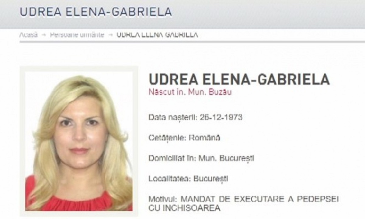 BREAKING NEWS Elena Udrea, pe site-ul urmăriților internaționali