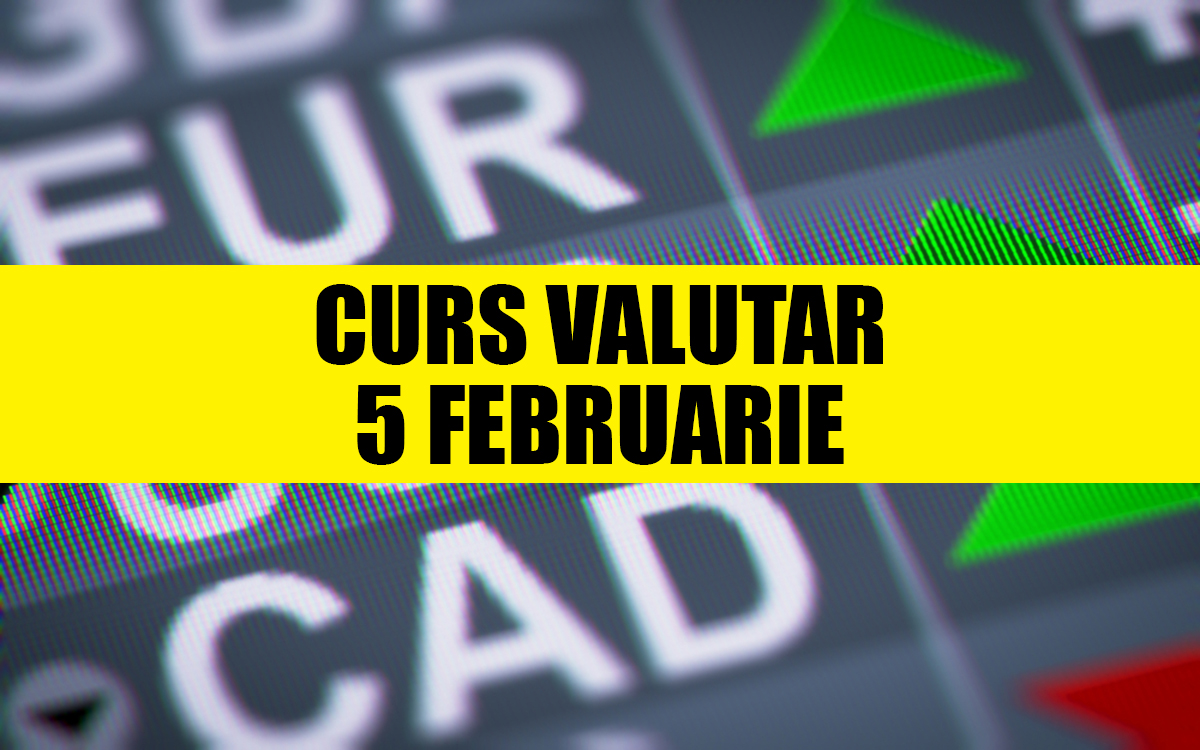 Curs valutar 5 februarie. Cursul anunțat astăzi de BNR