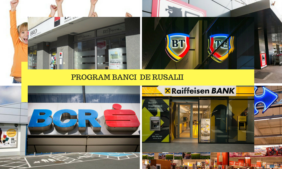 Program bănci de Rusalii 2019. Ce orar vor avea în zilele de 16 - 17 iunie 2019 mai unitățile BRD, BCR, Banca Transilvania, ING Bank, Alpha Bank, Raiffeisen, CEC Bank și altele.
