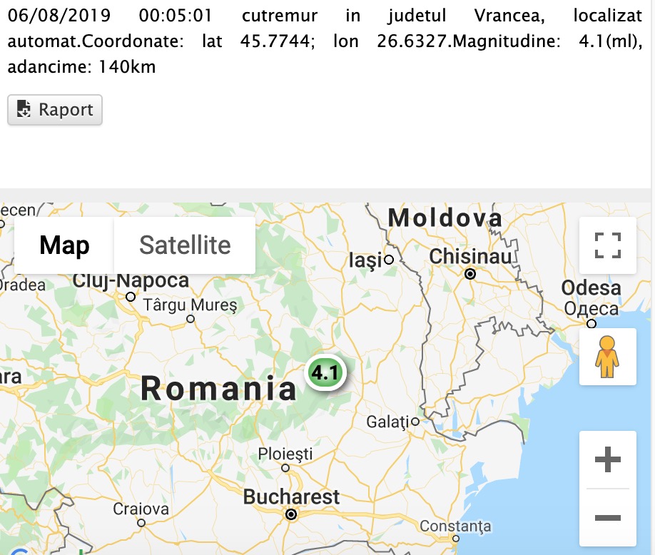Cutremur în România 4.1 grade 6 august 2019