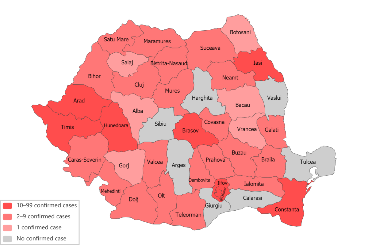 Bilanț 21 martie! Câte persoane infectate sunt pe teritoriul României