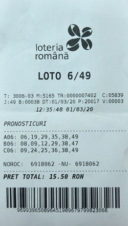 Loto 6/49 rezultatul câștigător 