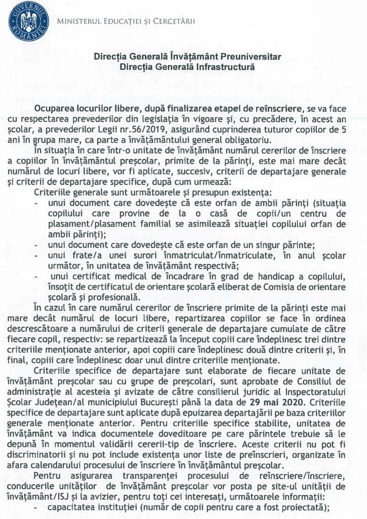 Înscrierile la grădiniță 2020, reguli noi, ce trebuie să conțină dosarul și grupa mare obligatorie