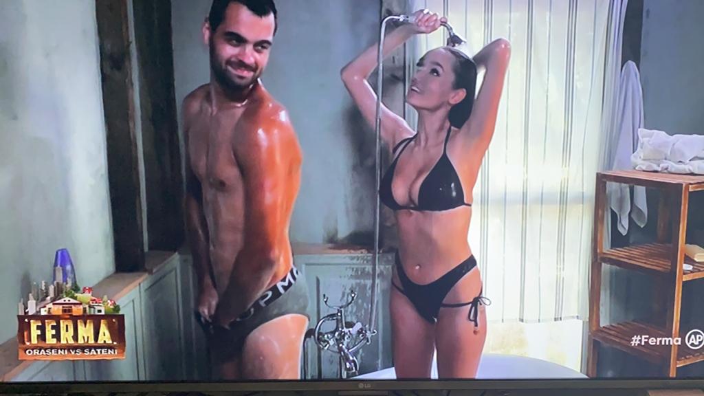 Ferma ProTV: Imagini de infarct de la duș, Viviana și George video de...senzație. Moment unic în istoria show-ului