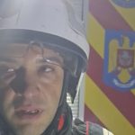 George Popescu, pompier ISU Argeș, după intervenția de la Focul lui Sumedru din satul Zăvoi