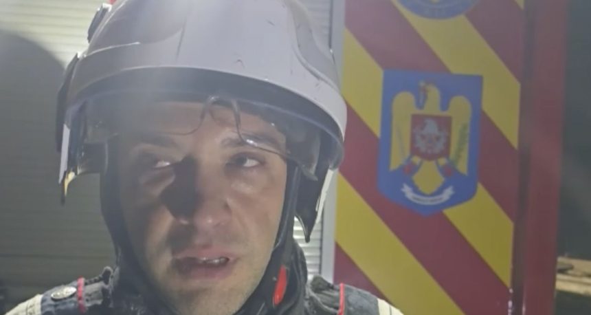 George Popescu, pompier ISU Argeș, după intervenția de la Focul lui Sumedru din satul Zăvoi