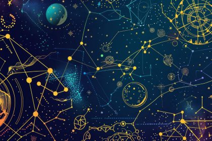Constelații și semne zodiacale pe un cer înstelat de toamnă